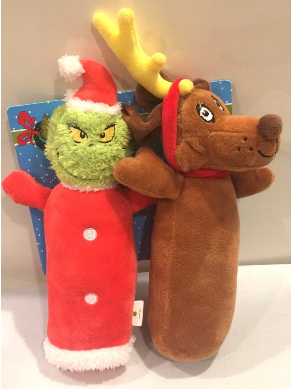 How the Grinch Stole Christmas The Grinch & Max Plush Squeak Dog Toy